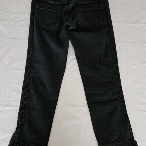 Isabel Marant Etoile Jeans Women 4 Black 1501 Straight Cropped Goth FLAW No Lace - Picture 12 of 16